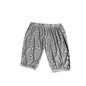 Womens Butterfly Print Pajama Shorts Gray Bloomer Style Sleep Bottoms Size 7XL